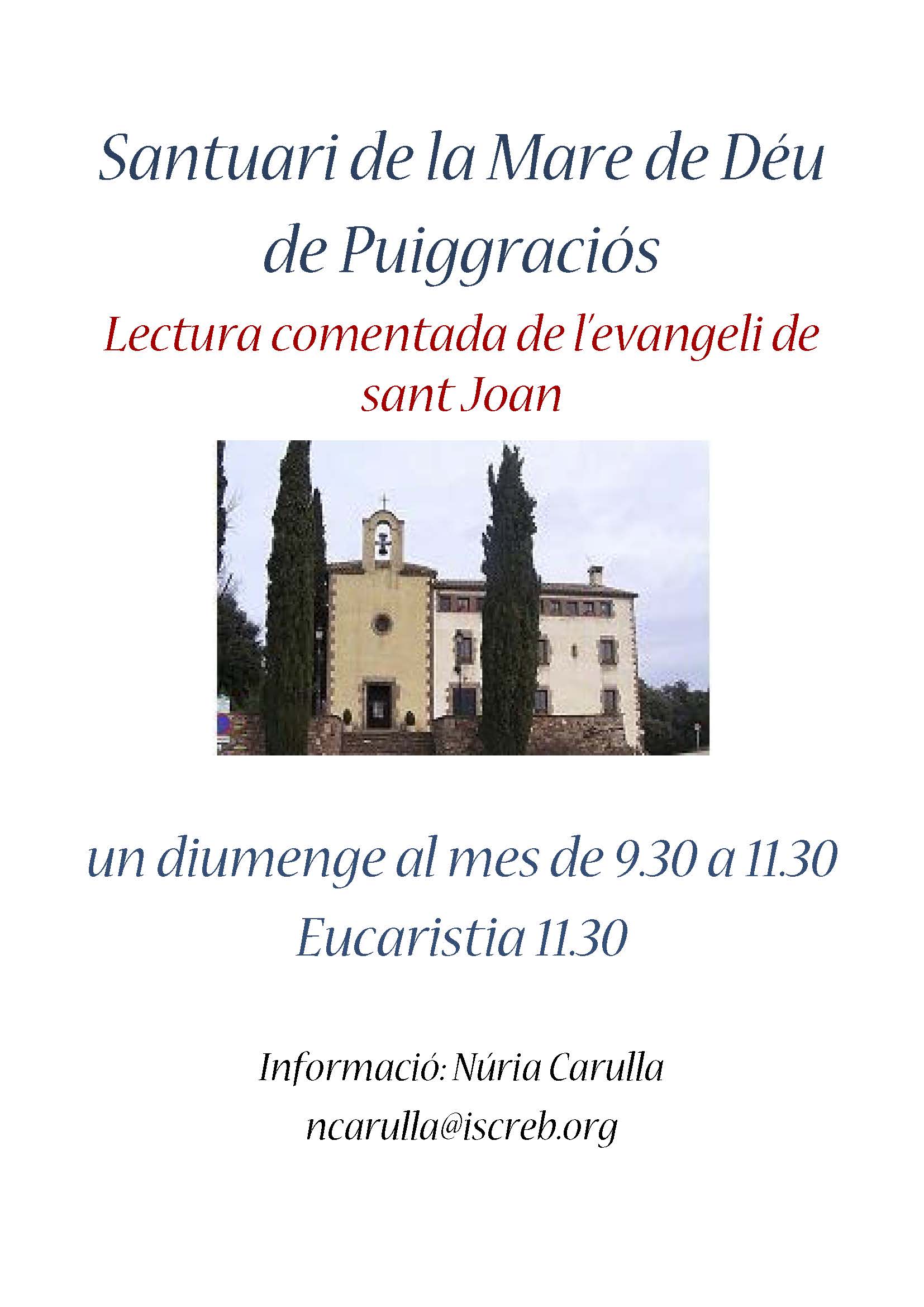 Formació permanent Grup Evangeli al Santuari de Puiggraciós